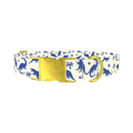 Blue Dinosaur Jungle Dog Collar - metal gold