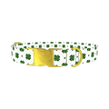 Dotted Clover Dog Collar - metal gold