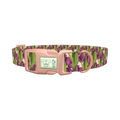 Purple Tulip Pattern Dog Collar - plastic rose gold