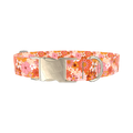 Retro Floral Burst Dog Collar - metal silver