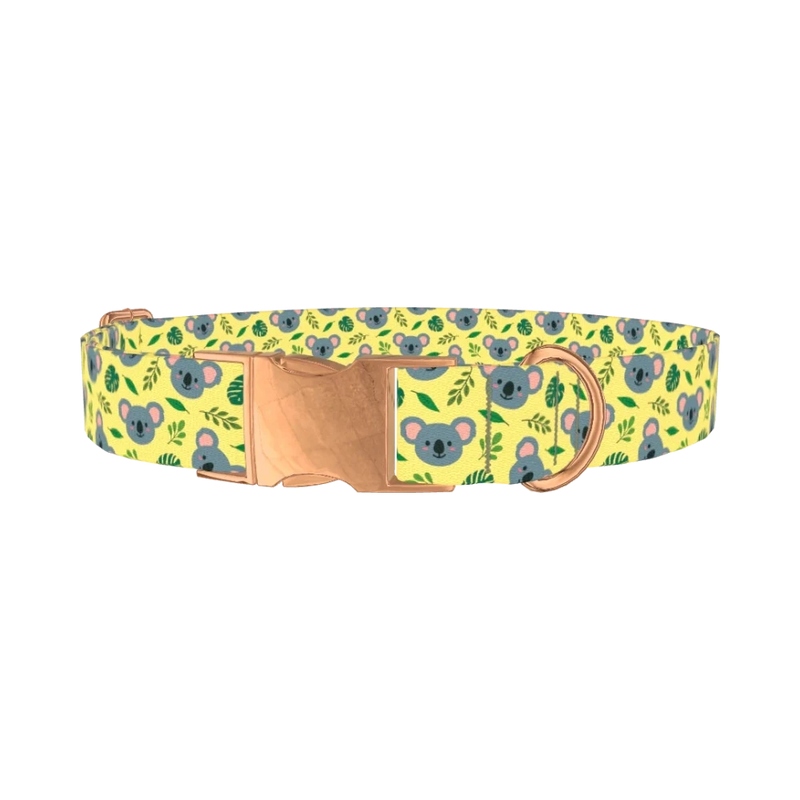Koala Jungle Dog Collar - metal rose gold