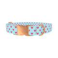Hearts Pattern Dog Collar - metal rose gold