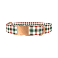 Striped Plaid Dog Collar - metal rose gold