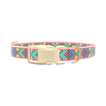 Geometric Pattern Dog Collar - plastic silver