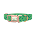 Green Heart Pattern Dog Collar - plastic rose gold