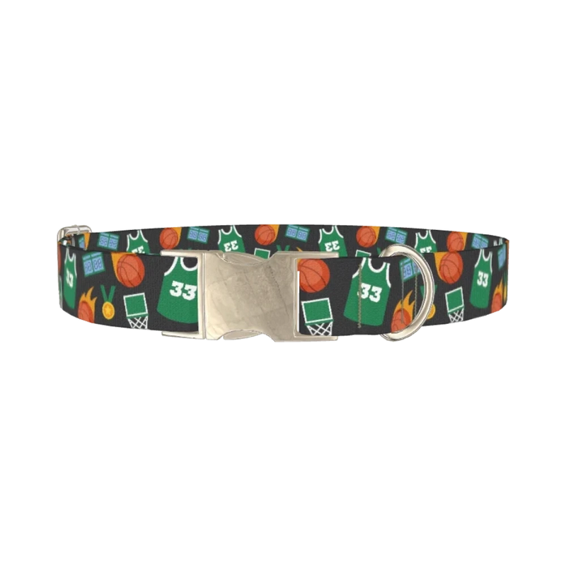 Basketball Jersey Dog Collar - metal silver