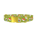 Sushi Pattern Dog Collar - metal gold