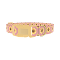 Pink Sunflower Dog Collar - plastic gold