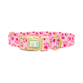 Heart Paw Valentine Dog Collar - plastic gold