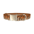 Tiger Stripe Dog Collar - metal silver