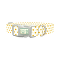 Yellow Polka Dot Dog Collar - plastic silver