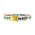 Woof Paw Print Dog Collar - metal gold
