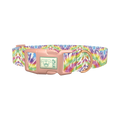 Multicolor Tie-Dye Dog Collar - plastic rose gold