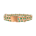 St. Patrick's Clover Stripe Dog Collar - metal rose gold
