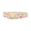 Retro Cassette Dog Collar - plastic gold