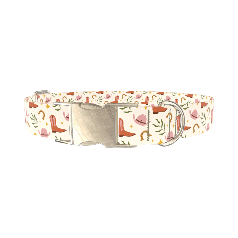 Western Hat Stars Dog Collar - metal gold