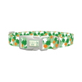 Lucky Clover Pattern Dog Collar - plastic silver