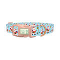 Christmas Santa Stars Dog Collar - plastic rose gold