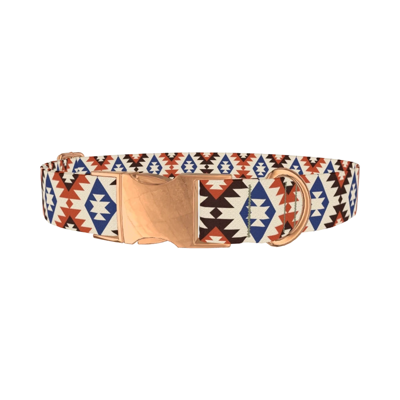 Aztec Star Dog Collar - metal rose gold