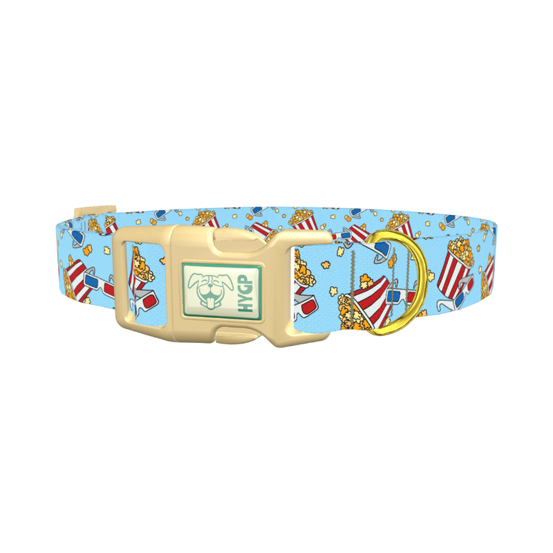 Movie Night Dog Collar - plastic gold
