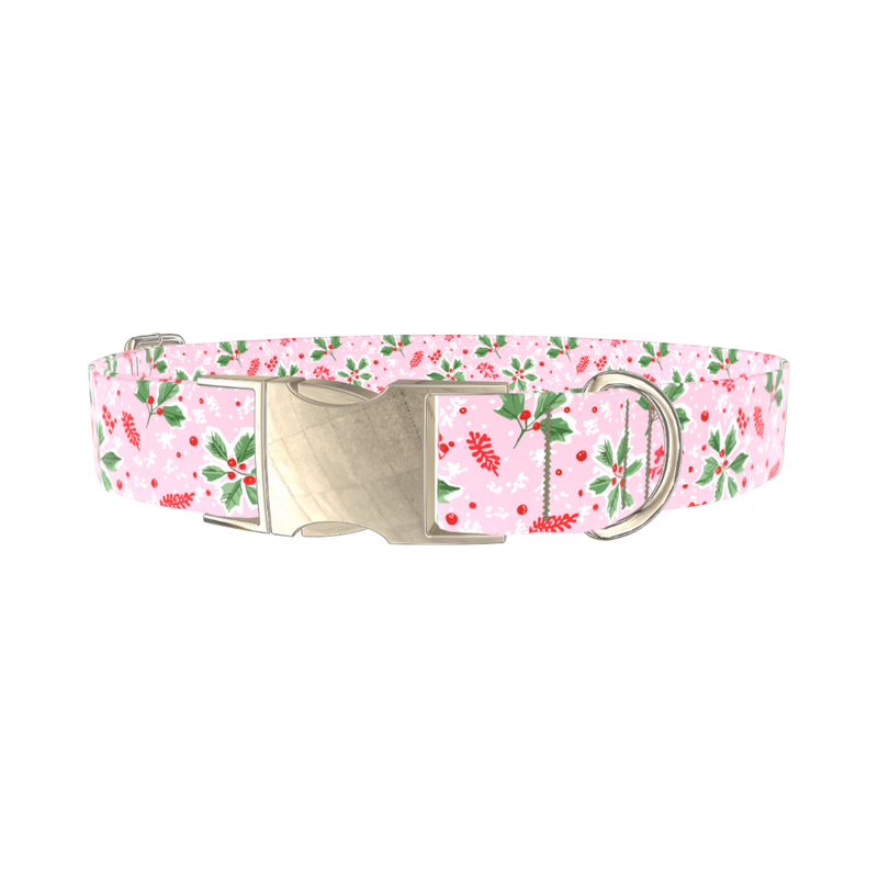 Christmas Berries Dog Collar - metal gold