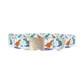 Dinosaur Surf Dog Collar - metal silver