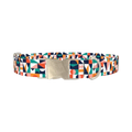 Colorful Geometric Shapes Dog Collar - metal silver