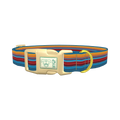 Colorful Geometric Stripe Dog Collar - plastic gold