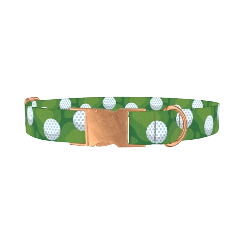 Golf Course Dog Collar - metal rose gold