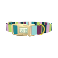 Striped Pattern Dog Collar - plastic gold