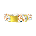 Autumn Berry Leaves Dog Collar - metal gold
