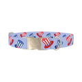 Patriotic Hat Dog Collar - metal silver