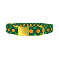 St. Patrick's Clover Coin Dog Collar - metal gold