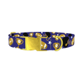 Purple Football Trophy Dog Collar - metal gold