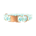 Leaf Pattern Dog Collar - metal rose gold