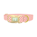 Red Polka Dot Dog Collar - plastic gold