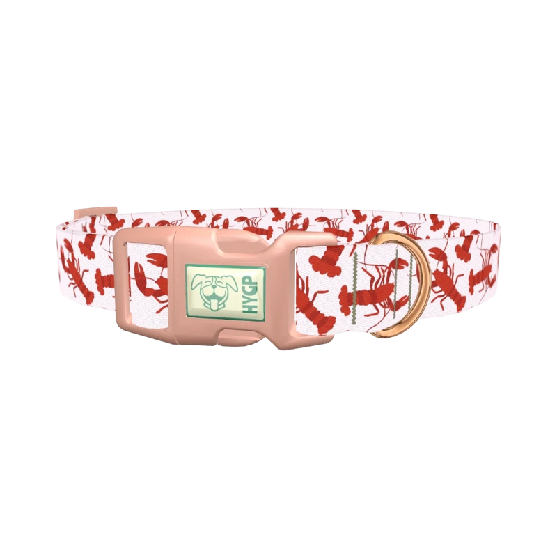 Lobster Pattern Dog Collar - plastic rose gold