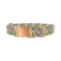 Yellow Grey Camo Dog Collar - metal rose gold