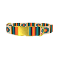 Tribal Geometric Stripes Dog Collar - metal gold
