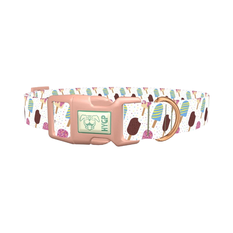 Ice Cream Treats Dog Collar - plastic rose gold