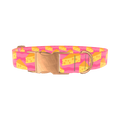 Pink Cheese Slice Dog Collar - metal rose gold