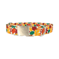 Multicolor Leaf Pattern Dog Collar - metal silver