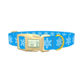 Blue Snowflake Pattern Dog Collar - plastic gold