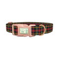 Plaid Christmas Dog Collar - plastic rose gold