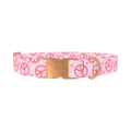 Peace Flower Dog Collar - metal rose gold