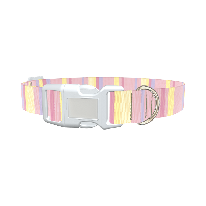 Geometric Stripe Dog Collar - plastic rose gold