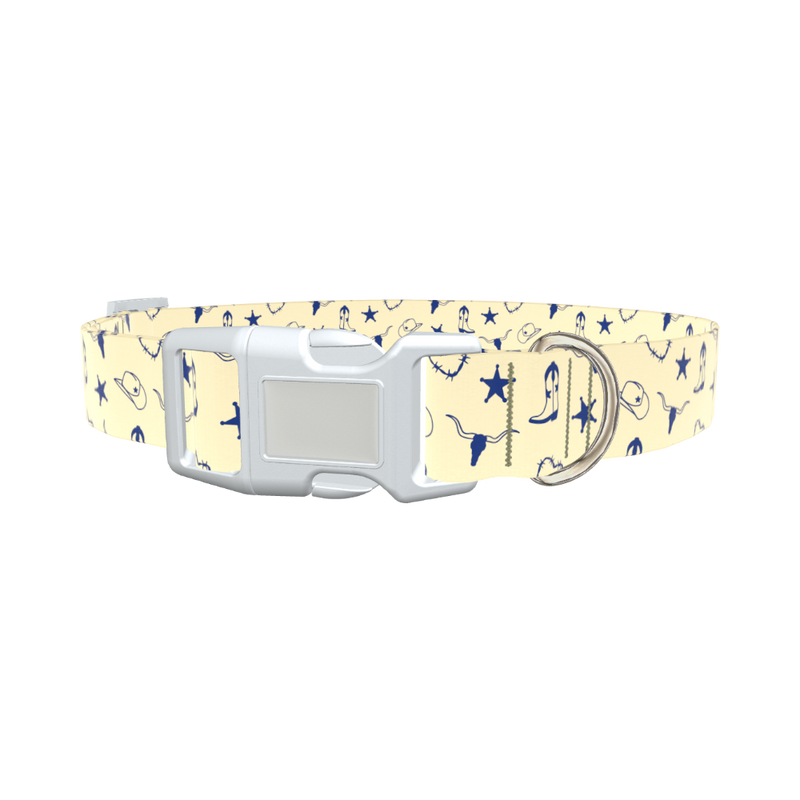 Cowboy Western Heart Dog Collar - plastic gold
