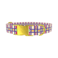 Geometric Grid Dog Collar - metal rose gold