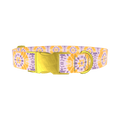 Yellow Purple Tie-Dye Dog Collar - metal rose gold