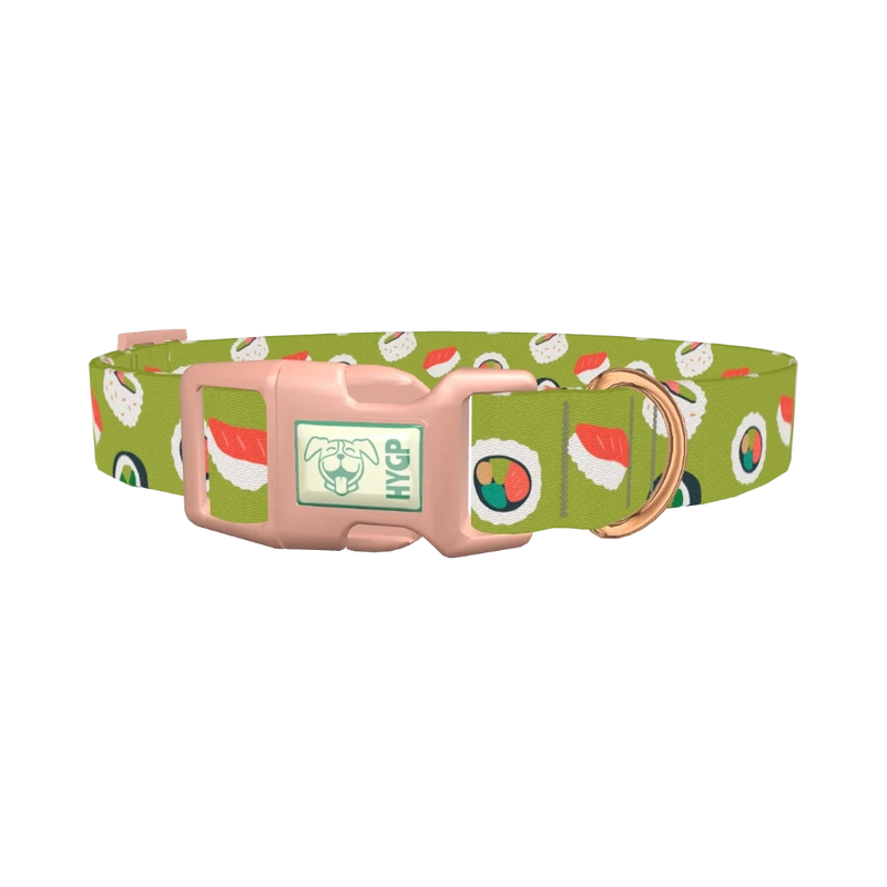 Sushi Pattern Dog Collar - plastic rose gold